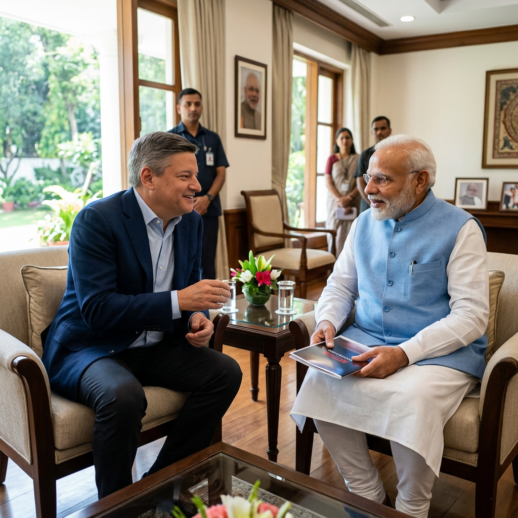 Ted Sarandos Meets Prime Minister Narendra Modi, Unveils Netflix India Storytelling Initiative - related visual guide